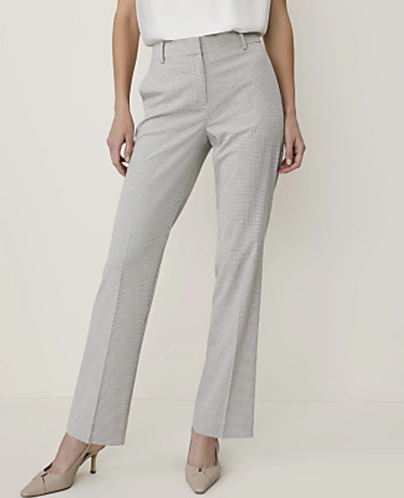 Ann Taylor The Petite Sophia Pant Windowpane Black/White Small Check Women's