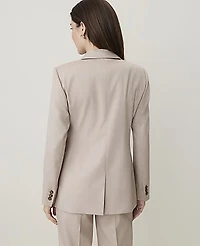 Ann Taylor The Petite Crosby Blazer Windowpane Tan White Women's