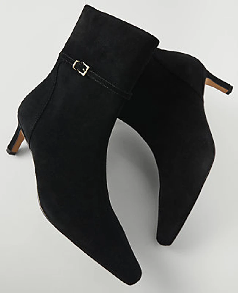 Ann Taylor Suede Skinny Heel Tall Boot Black Women's