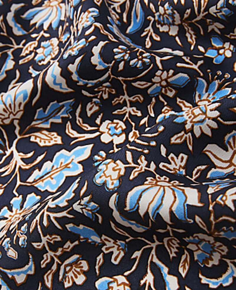 Ann Taylor Weekend Floral Silk Scarf Night Sky Women's