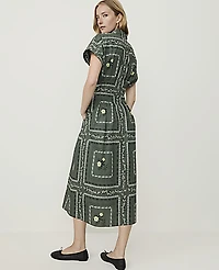 Ann Taylor Petite Weekend Floral Midi Shirtdress Winding Ivy Women's