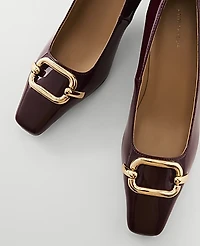 Ann Taylor Patent Leather Buckle Pump Oxblood Women's