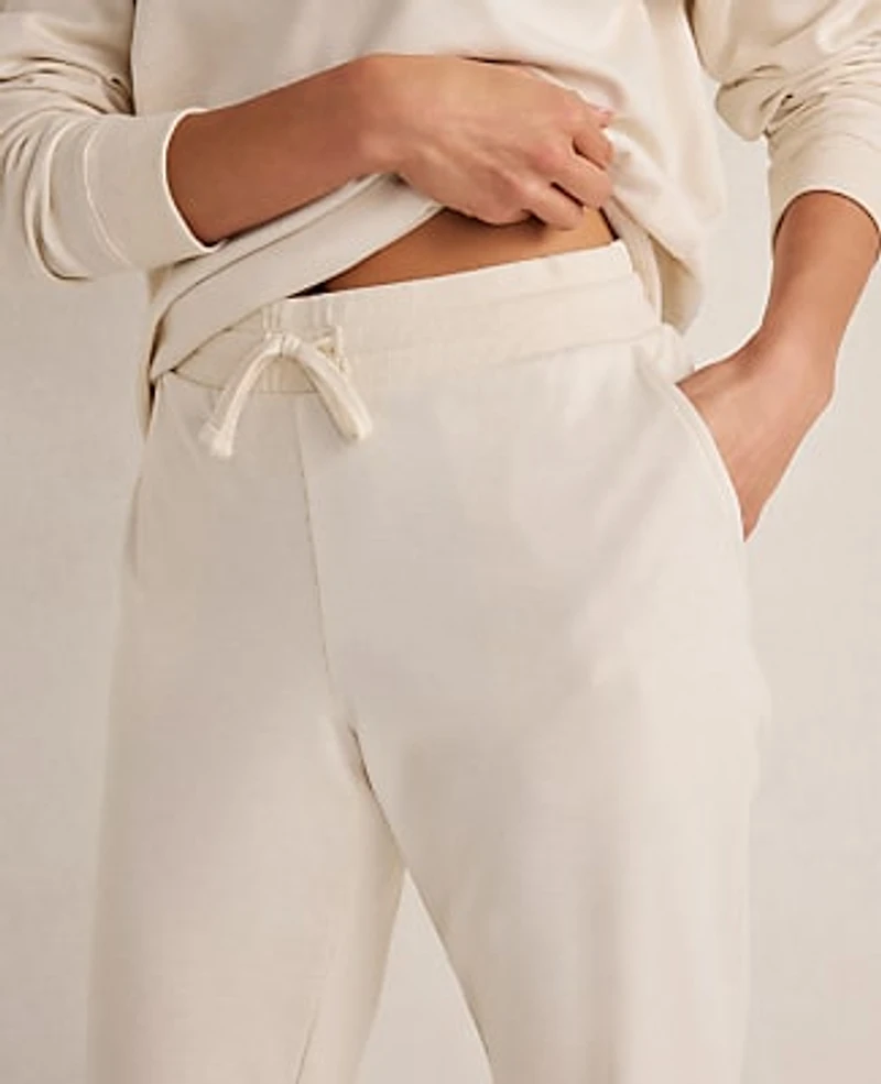 Ann Taylor Haven Well Within Botanical-Dyed Organic Cotton Interlock Joggers Sandstone Women's