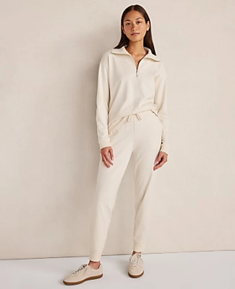 Ann Taylor Haven Well Within Botanical-Dyed Organic Cotton Interlock Joggers Sandstone Women's