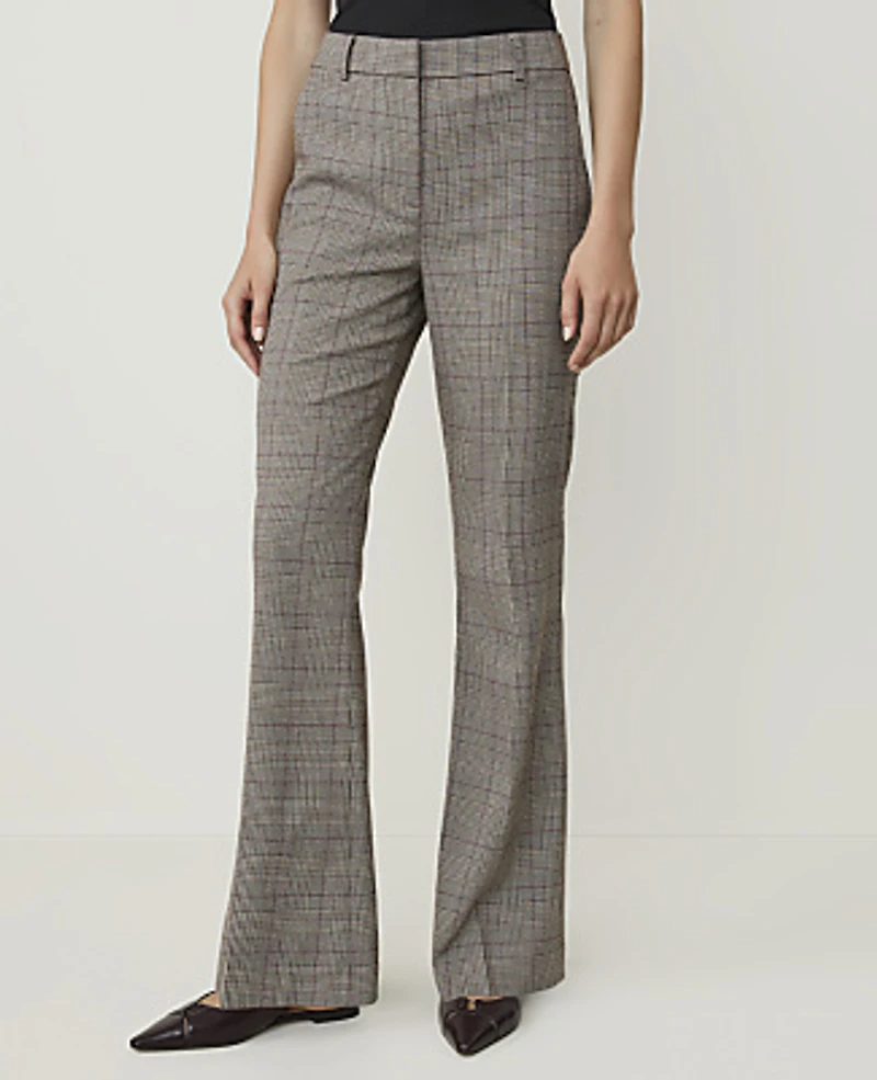 Ann Taylor The Petite Flare Trouser Plaid Multi Women's