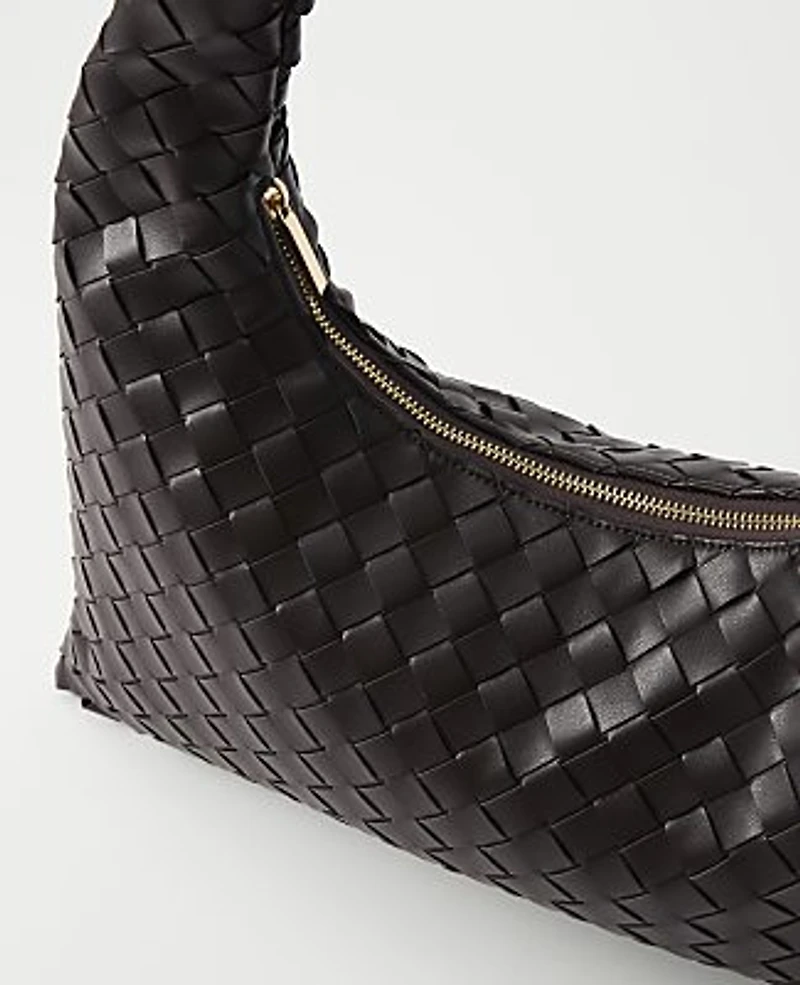 Ann Taylor Woven Shoulder Bag Pure Chocolate Women's