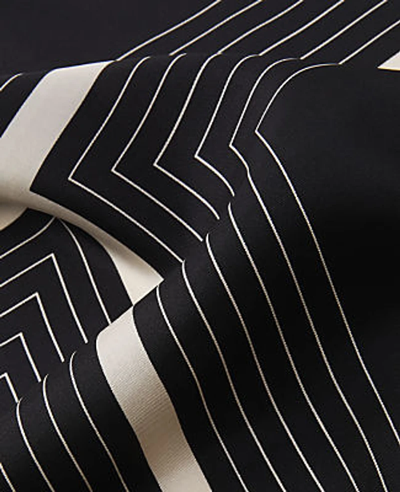 Ann Taylor Geo Silk Scarf Black Women's
