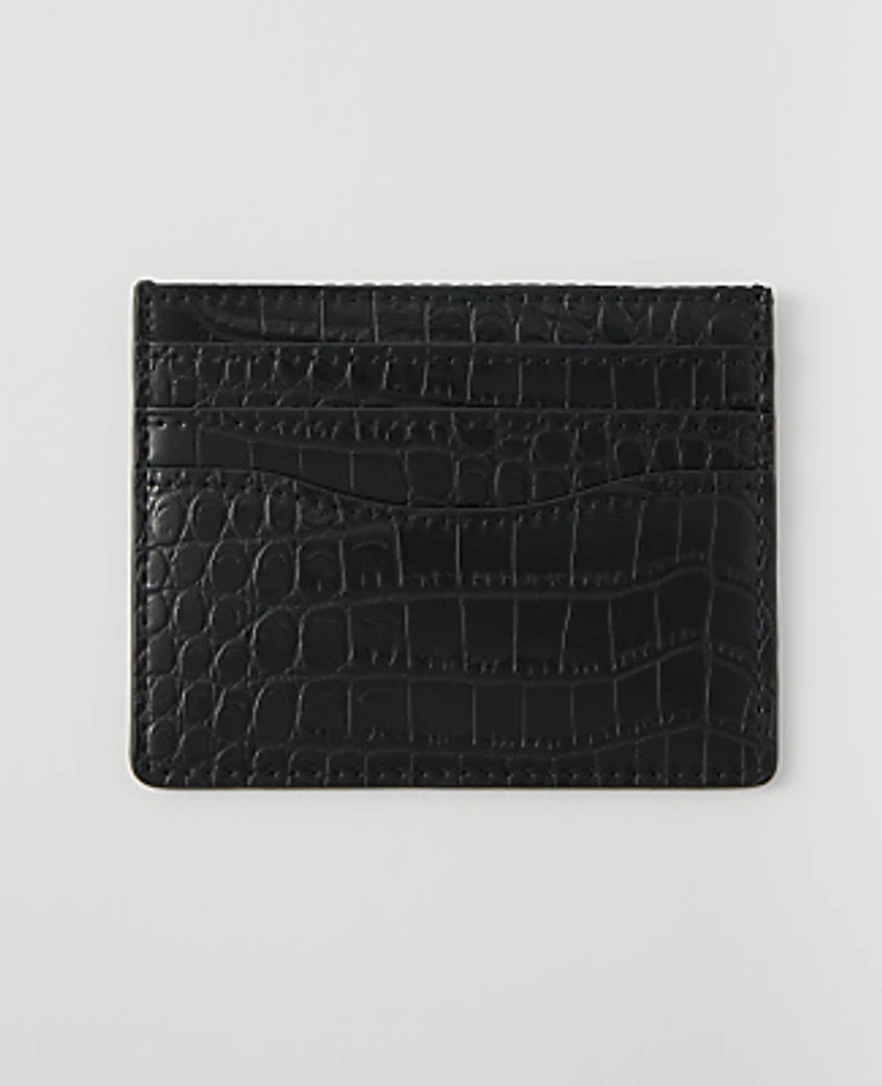 Ann Taylor Weekend Croco Card Case Women's