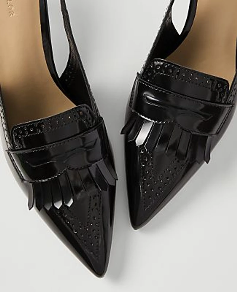 Ann Taylor Perforated Kiltie Slingback Pump Women's
