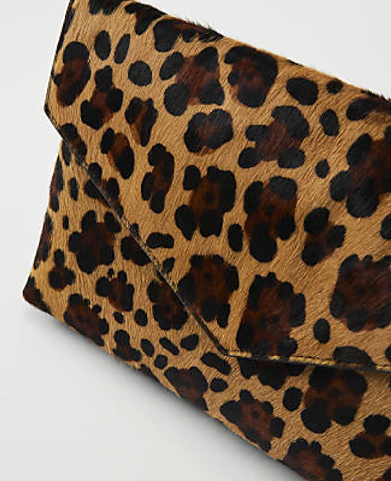 Ann Taylor Weekend Haircalf Envelope Clutch Black Women's