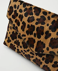 Ann Taylor Weekend Haircalf Envelope Clutch Black Women's