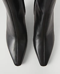 Ann Taylor Leather Skinny Heel Bootie Black Women's