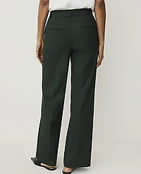 Ann Taylor The Petite Wide-Leg Pant Seasonless Stretch — Curvy Fit Dark Forest Green Women's