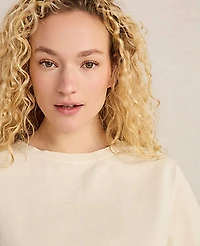 Ann Taylor Haven Well Within Garment-Dyed Organic Cotton Jersey Knit T-Shirt Beige Women's
