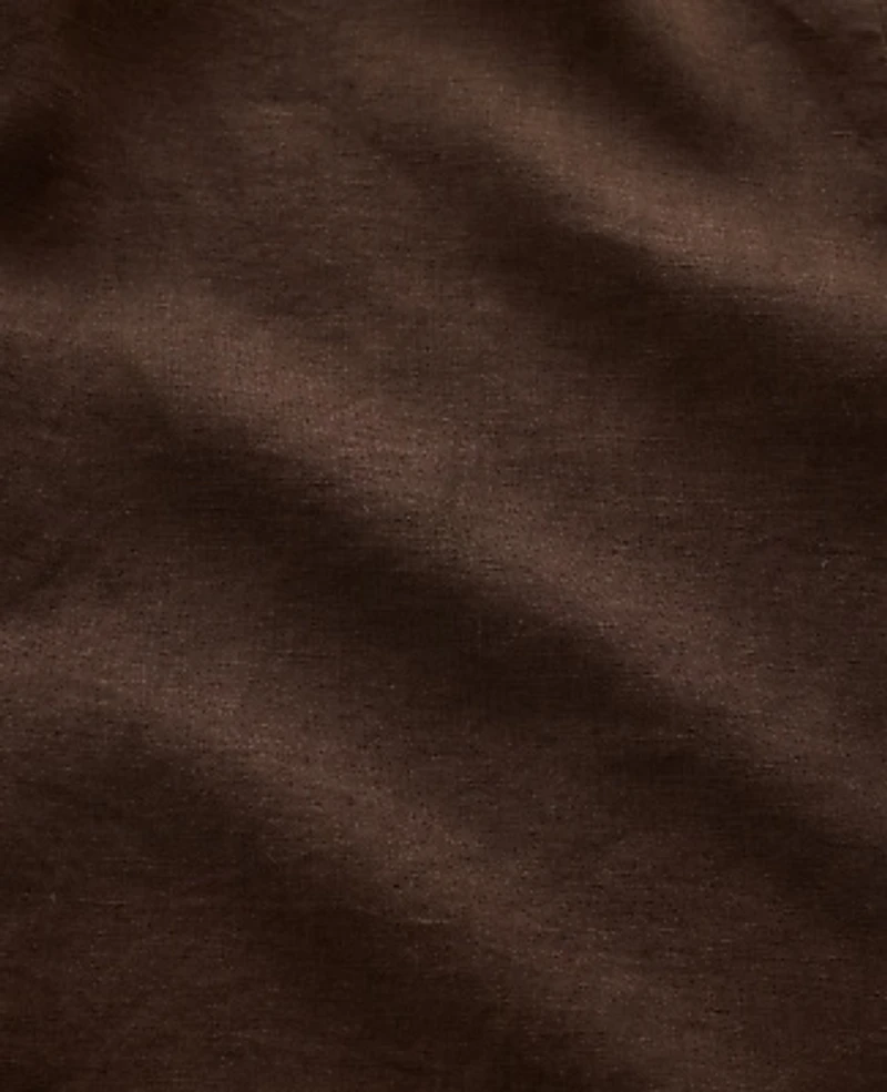 Ann Taylor Haven Well Within Linen Gathered V-Neck Top Coffee Bean Women's
