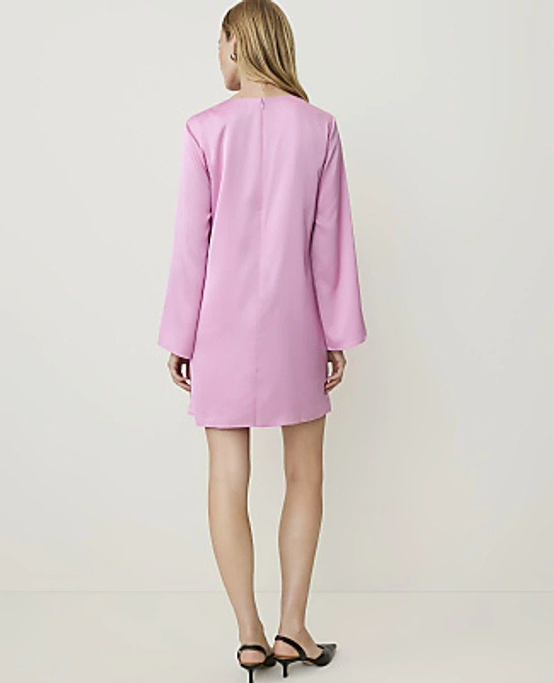 Ann Taylor Petite Crew Neck Mini Shift Dress Pink Lilac Women's