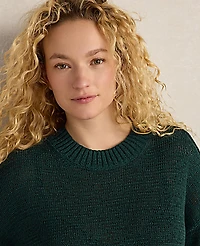 Ann Taylor Haven Well Within Organic Cotton Linen Tape Yarn Sweater Soft Spring Green Women's