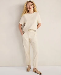 Ann Taylor Haven Well Within Garment-Dyed Organic Cotton Jersey Knit Joggers Beige Women's