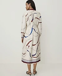 Ann Taylor Petite Horsebit Print Midi Shirtdress Sand Shell Women's