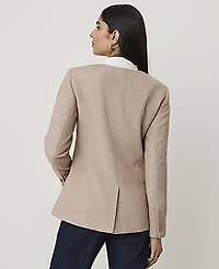 Ann Taylor The Fitted Crew Neck Jacket Neutral/White Combo Women's