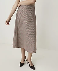 Ann Taylor Petite Houndstooth Full Midi Skirt Multi Women's