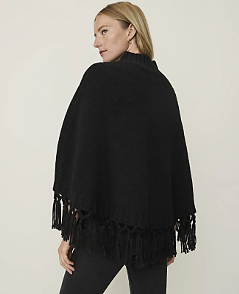 Ann Taylor Weekend Fringe Poncho Women's