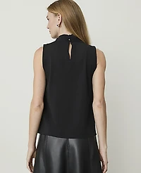 Ann Taylor Mixed Media Sleeveless Top Black Women's