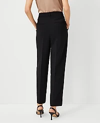 Ann Taylor The Petite High Rise Pleated Taper Pant Fluid Crepe Black Women's
