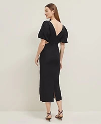 Ann Taylor Linen Blend Cutout Dress Size 8 Black Women's