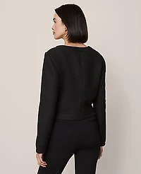 Ann Taylor Tweed Cropped Jacket Black Women's