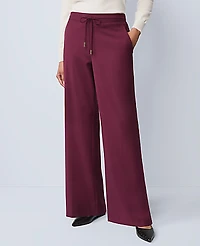 Ann Taylor Wide-Leg Jogger Pant Size Large Windsor Wine Women's