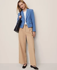 Ann Taylor The Cutaway Blazer in Tweed Size 4 Cool Cascades Women's