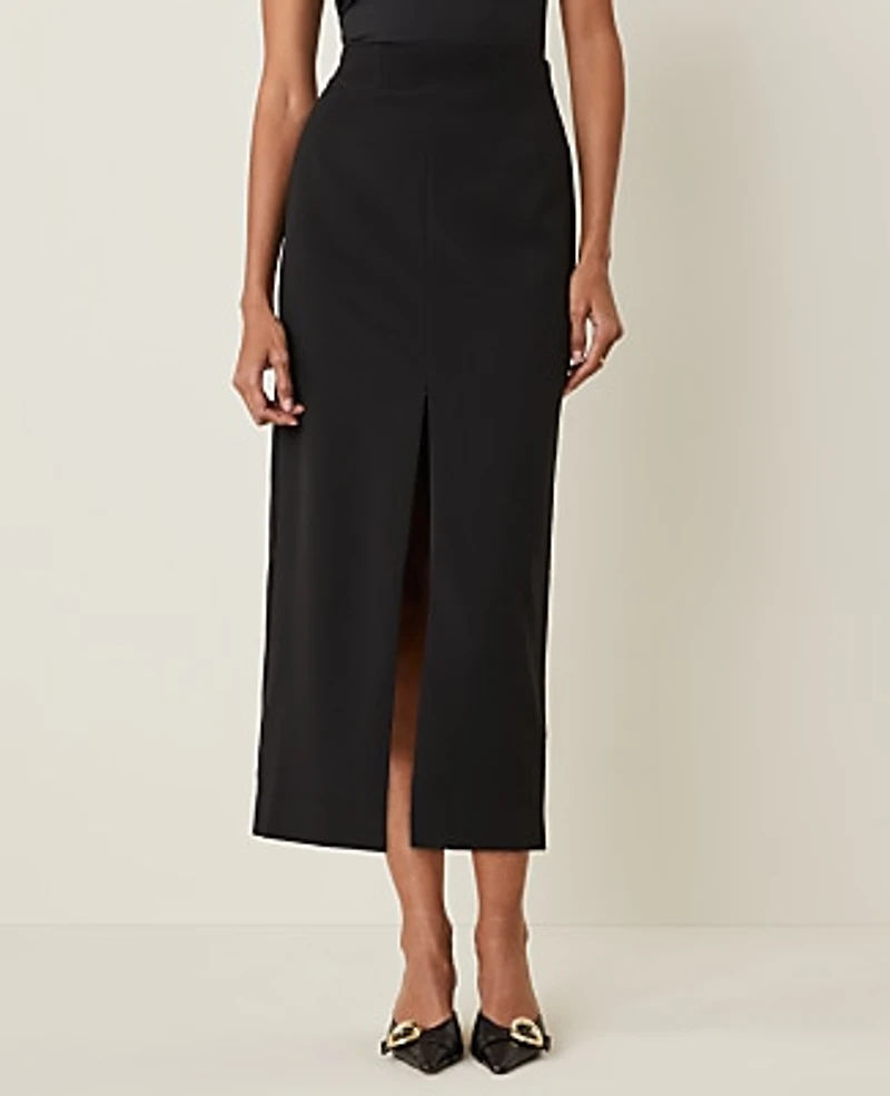 Ann Taylor The Column Maxi Skirt Fluid Crepe Black Women's