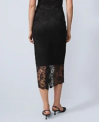 Ann Taylor Lace Midi Skirt Black Women's