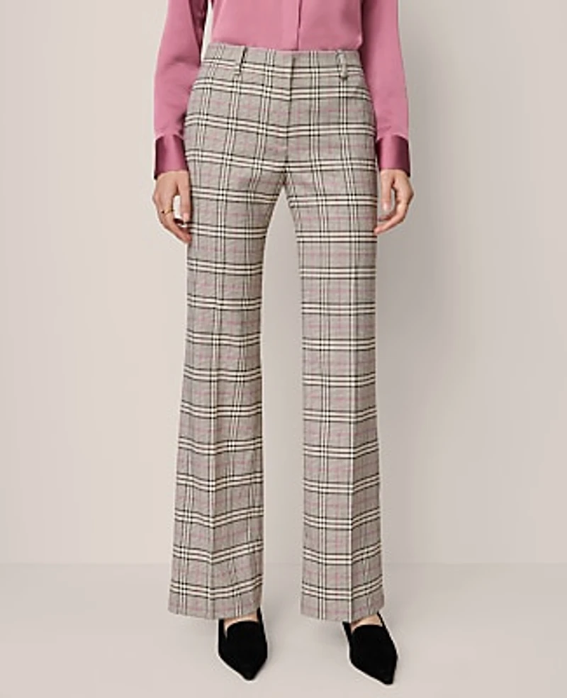 Ann Taylor The Jayne Trouser Plaid Pale Sandalwood Women's