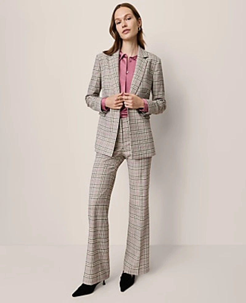 Ann Taylor The Jayne Trouser Plaid Pale Sandalwood Women's