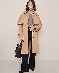 Ann Taylor Removable Cape Trench Coat Cafe Au Lait Women's