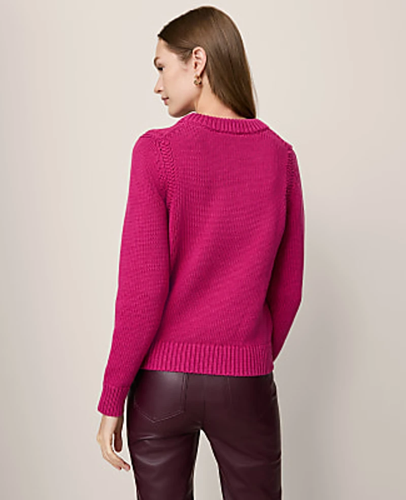 Ann Taylor Shoulder Detail Crew Neck Sweater Women's