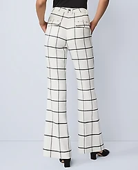 Ann Taylor The Slim Flare Trouser In Windowpane Size 12 Winter White Women's