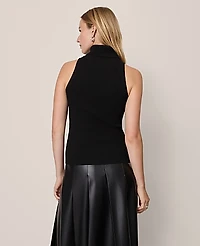 Ann Taylor Ribbed Turtleneck Shell Top Size XL Black Women's