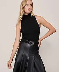 Ann Taylor Ribbed Turtleneck Shell Top Size XL Black Women's