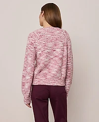Ann Taylor Weekend Marled Cardigan Size Small Red Multi Women's