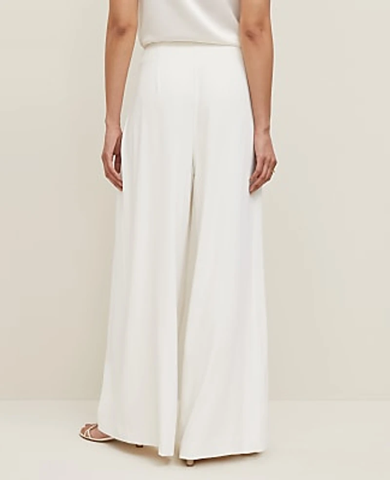 Ann Taylor The Petite Triple Pleat Palazzo Pant Winter White Women's