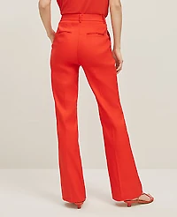 Ann Taylor The Petite Trouser in Linen Blend Size 4 Fiery Red Women's