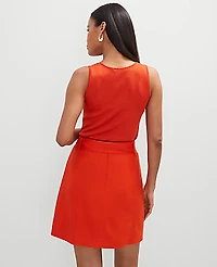 Ann Taylor Petite Belted Wrap Skirt Size 2 Red Pepper Women's