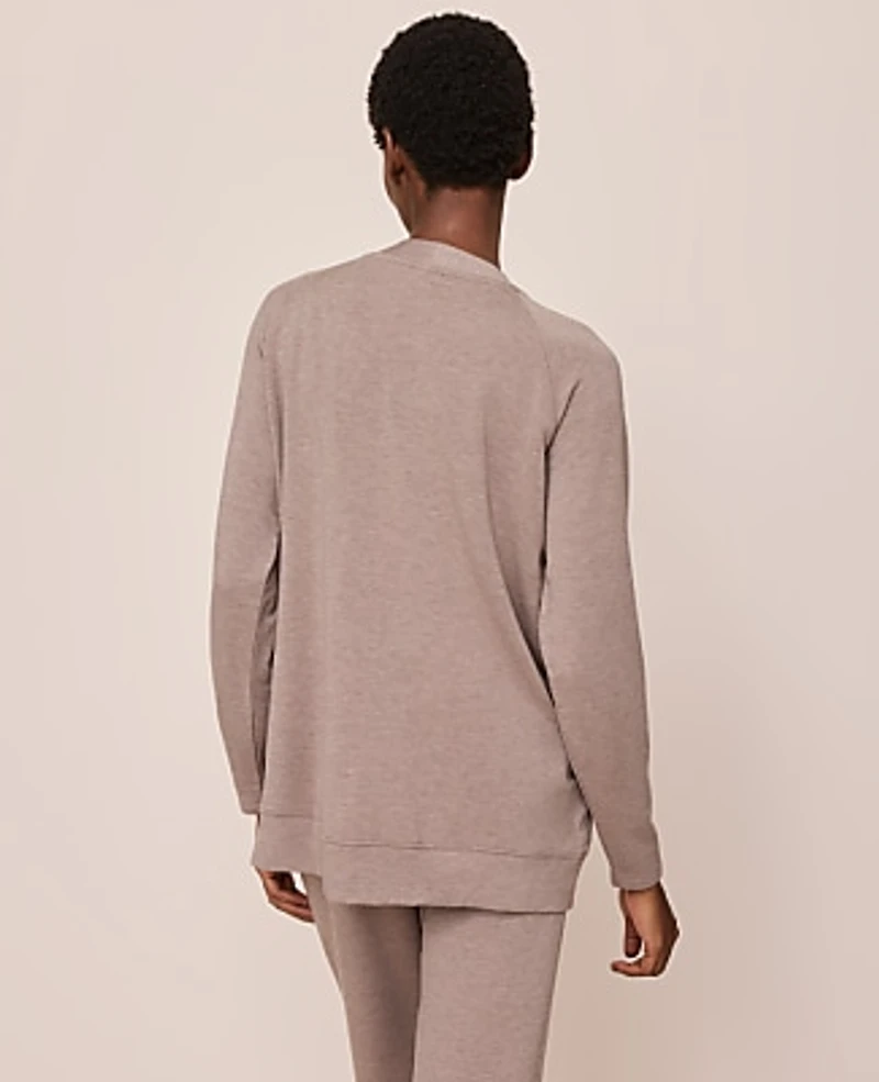 Ann Taylor Button Lounge Cardigan Cardamom Heather Women's