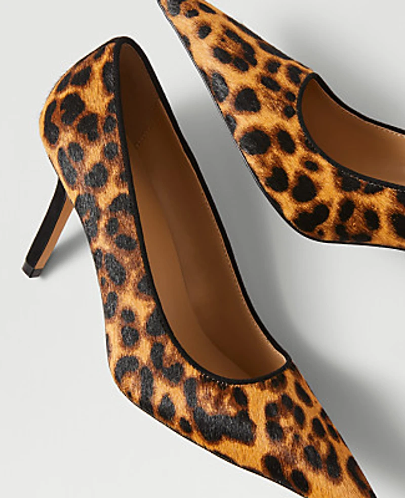 Ann Taylor Nip Toe Haircalf Pump Brown Multi Women's
