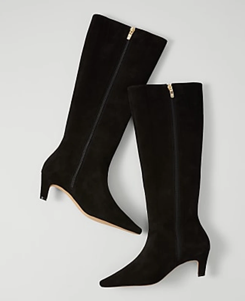 Ann Taylor Skinny Heel Suede Tall Boot Women's