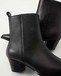 Ann Taylor Tapered Heel Leather Bootie Women's