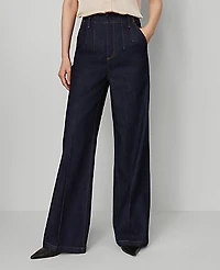 Ann Taylor The Petite Darted Waist Trouser Jean Classic Rinse Wash Women's